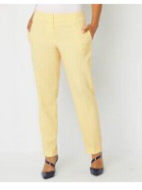 Evan Picone Yellow Women's Trousers - Size 14